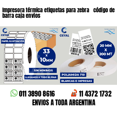 Impresora térmica etiquetas para zebra  código de barra caja envios